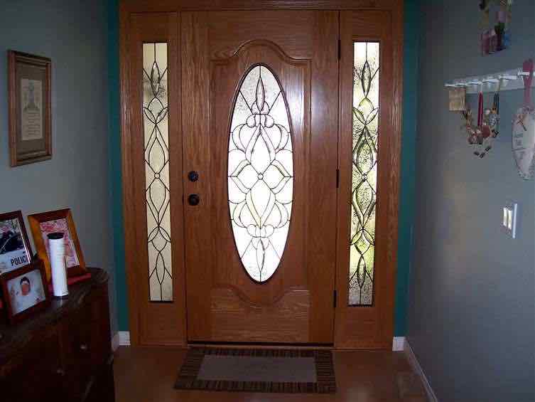 Decorative Single Entry Door with Double Sidelites